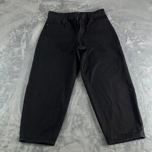Express Balloon Leg High Rise Jeans Black Denim Size 12R Womens